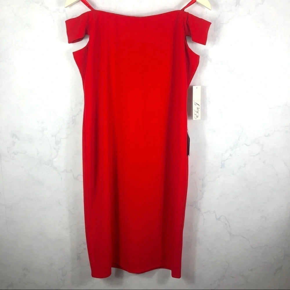 [Eliza J] Red Off The Shoulder Sheath Dress